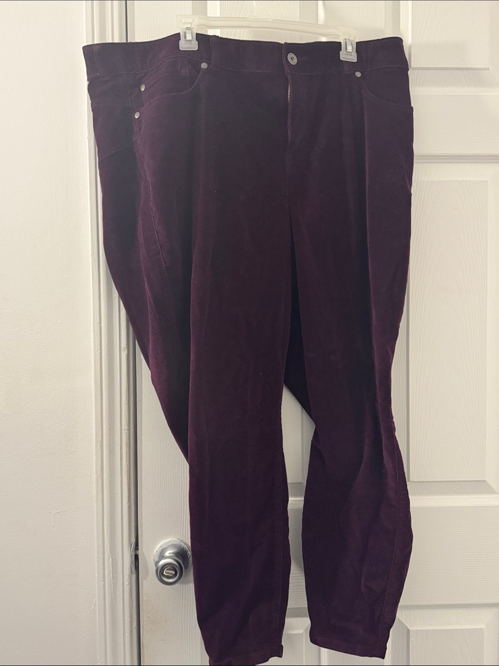Torrid Corduroy High-Rise Pants in Deep Plum